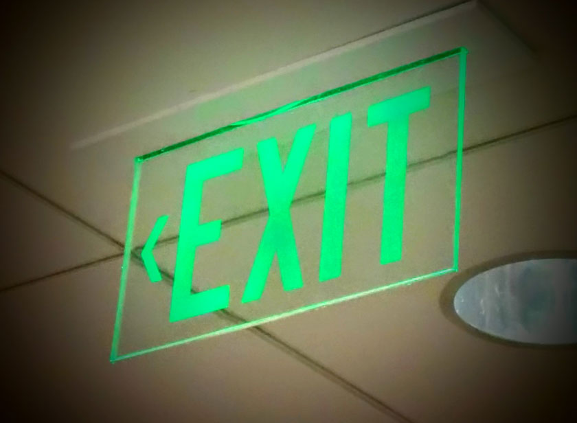 Exit sign