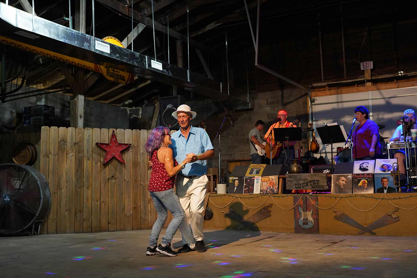 Couple dancing at the Mildred Store