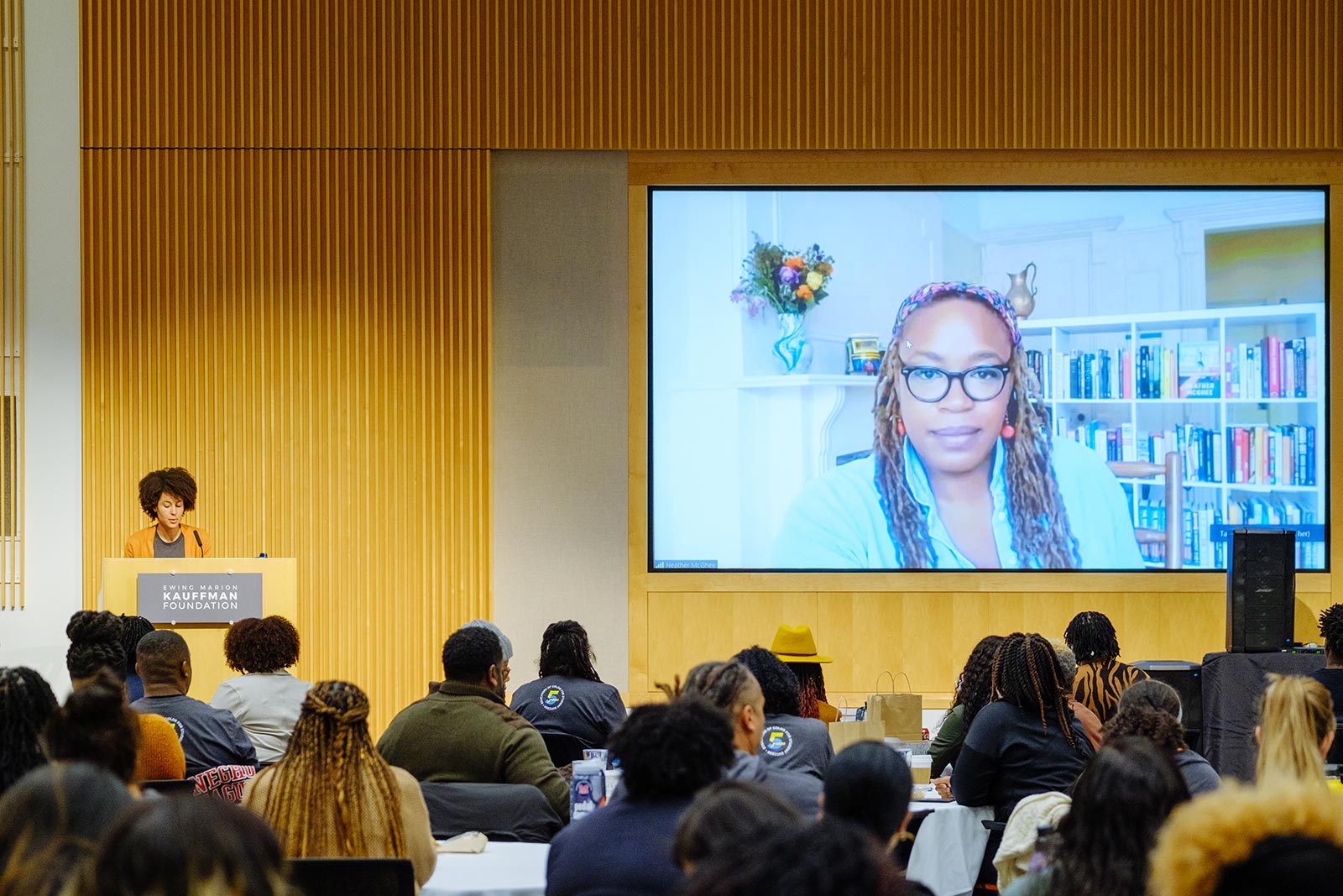 Karis Parker and Heather McGhee at the 2021 Amplify Conference.