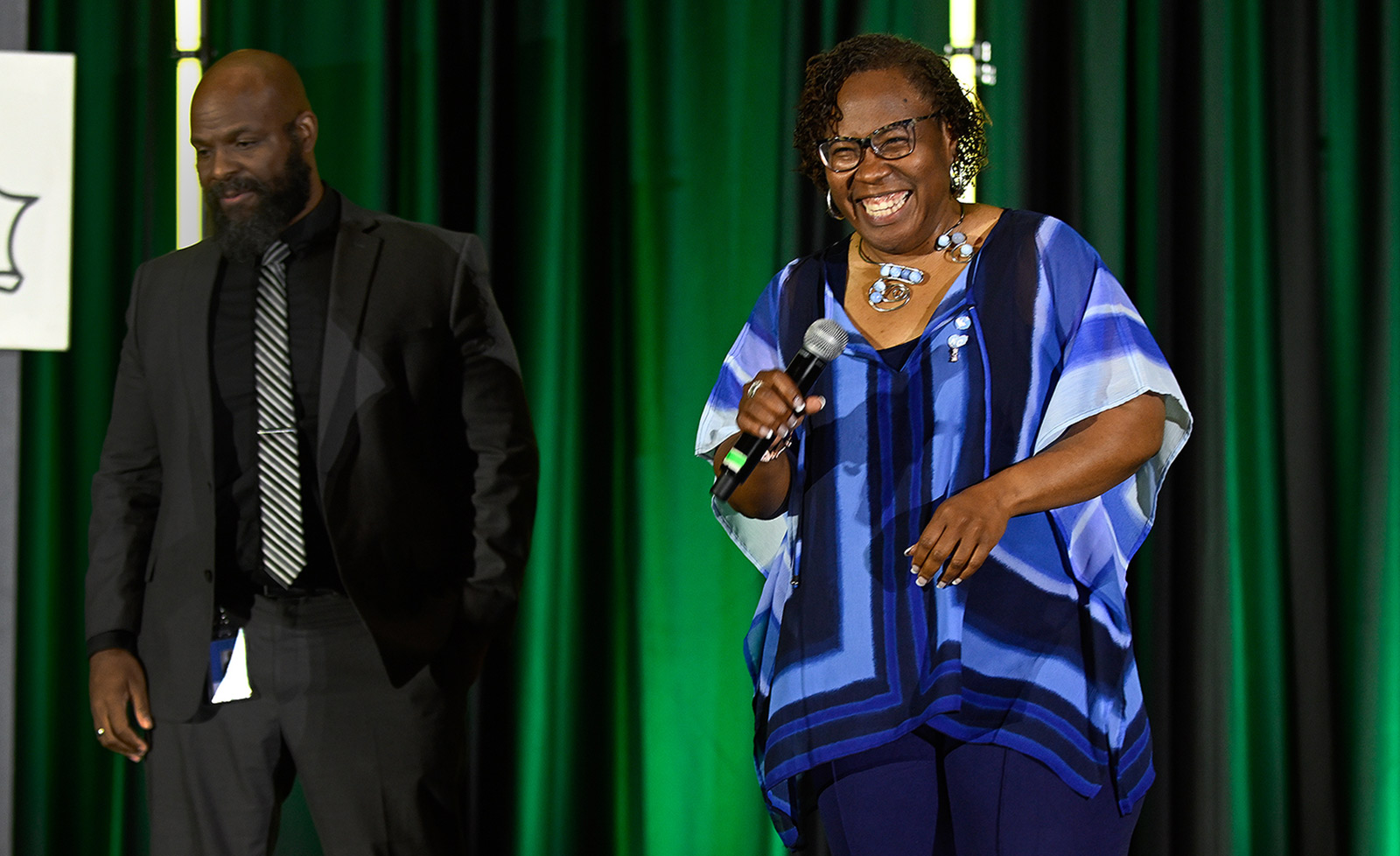 Dr. DeAngela Burns-Wallace and Michael Robins at the ProX showcase event