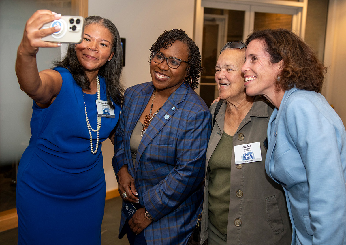 Dr. Yvonne Owens Ferguson, Dr. DeAngela Burns-Wallace, Janice Owens, and Allison Greenwood Bajracharya pose for a selfie