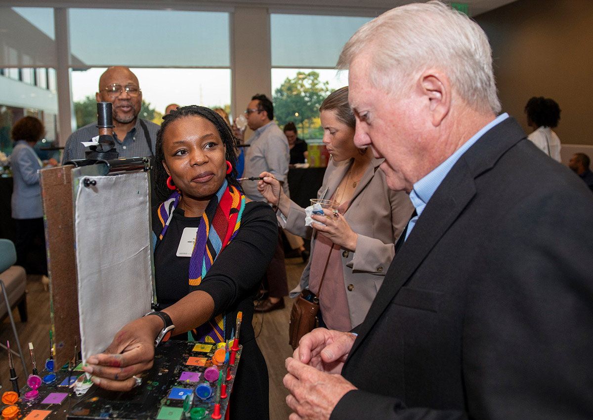 Camry Ivory at the Kauffman Foundation Spark Open House event