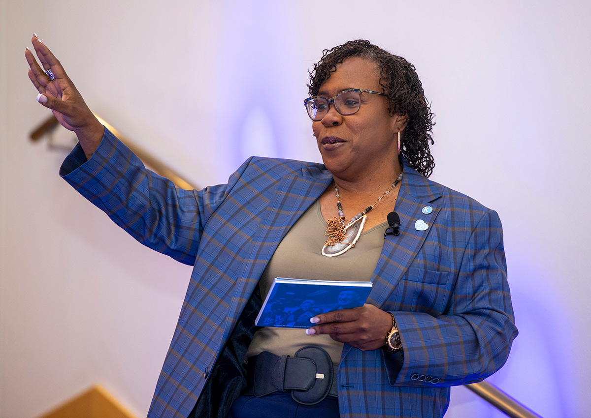 Dr. DeAngela Burns-Wallace at the Ewing Marion Kauffman Foundation Spark Open House event